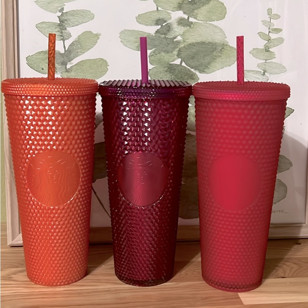 3 Starbucks studded venti